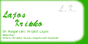 lajos kripko business card